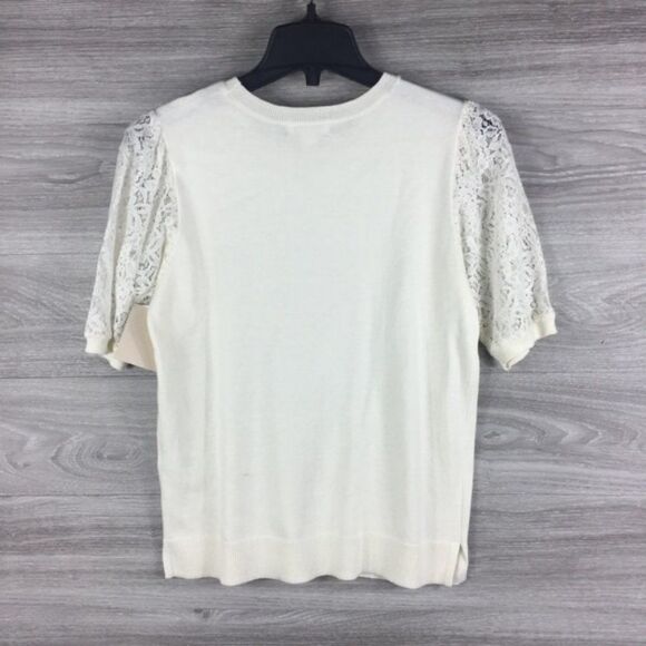 14th & Union Crochet Lace Sleeve Sweater - Picture 1 of 4